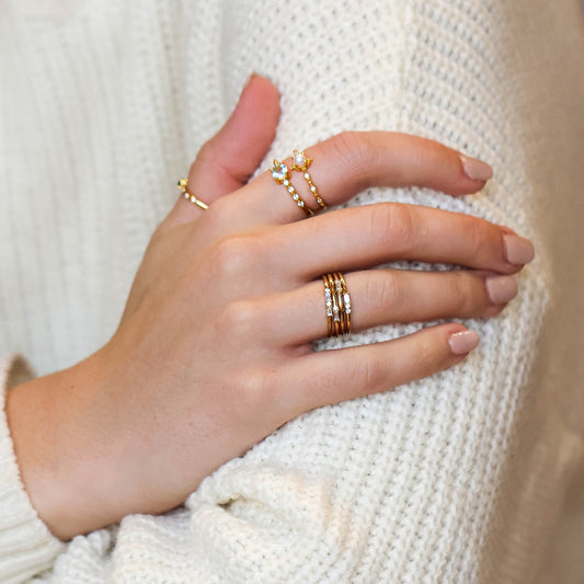 Baguette Stone Ring Stack
