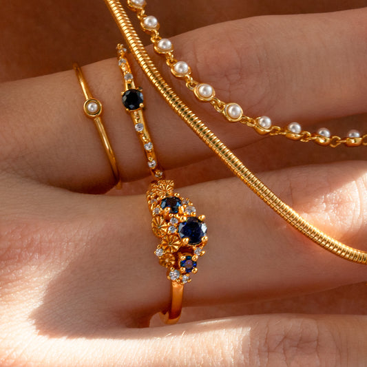 Sea of Dreams Sapphire Cluster Ring