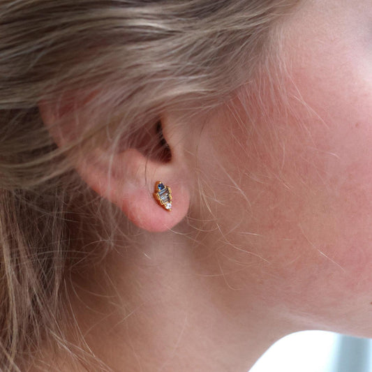Blue Sea Stud Earrings - Ptera Jewelry
