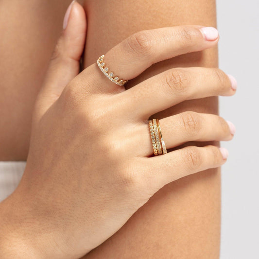 Bordered Pavé Eternity Band - Ptera Jewelry