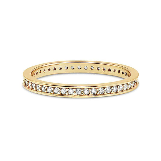 Bordered Pavé Eternity Band - Ptera Jewelry