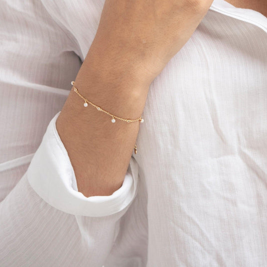 Nephelai Pearl Station Bracelet - Ptera Jewelry
