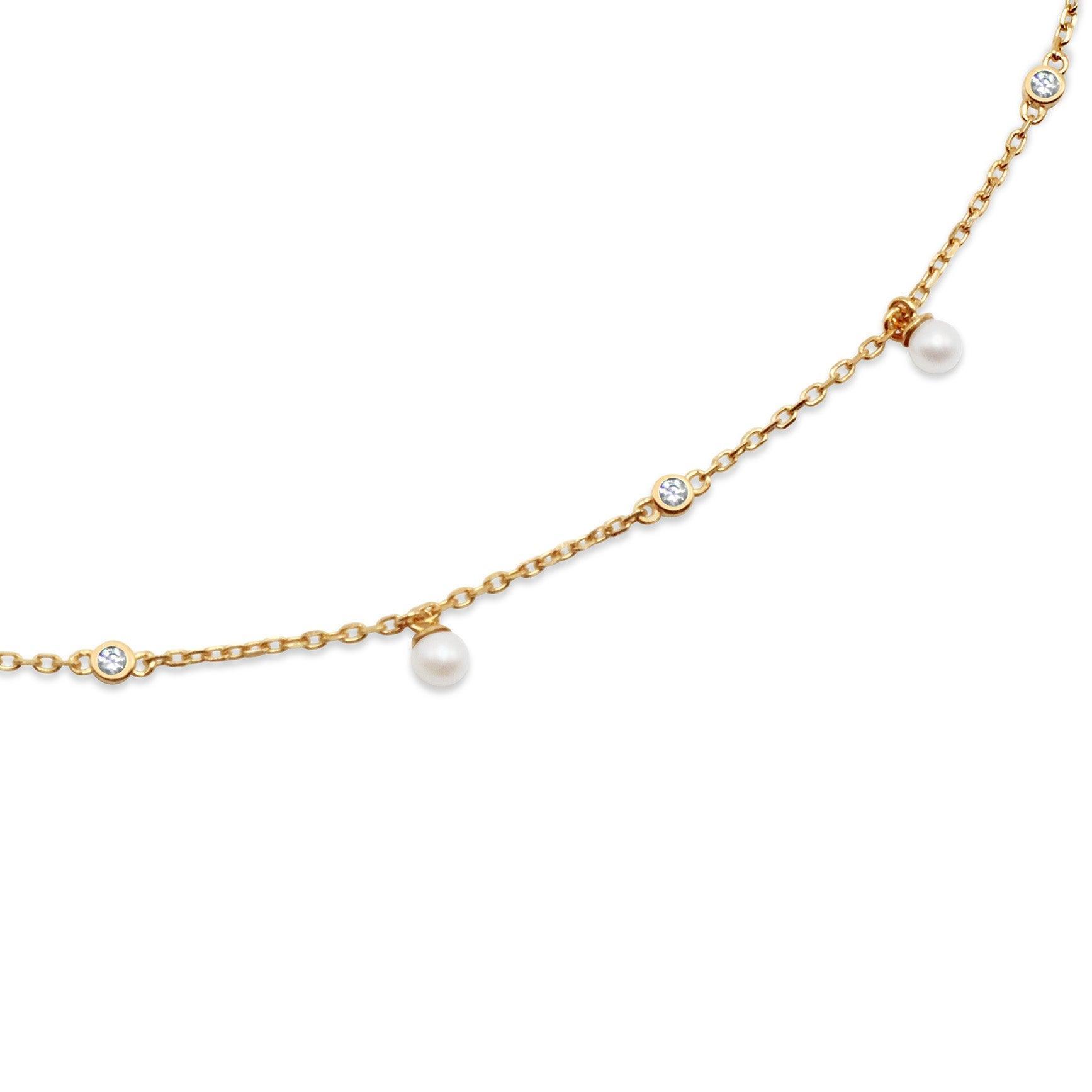 Nephelai Pearl Station Necklace - Ptera Jewelry