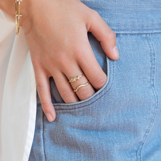 Quercus Alba Wishbone Ring - Ptera Jewelry