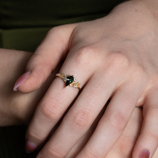 Briarwood in 14k Gold with Green Sapphire