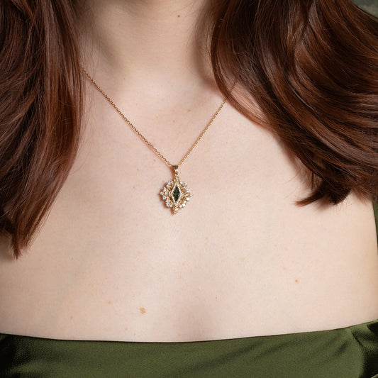 Annalise in 14k Gold with Blue/Green Sapphire