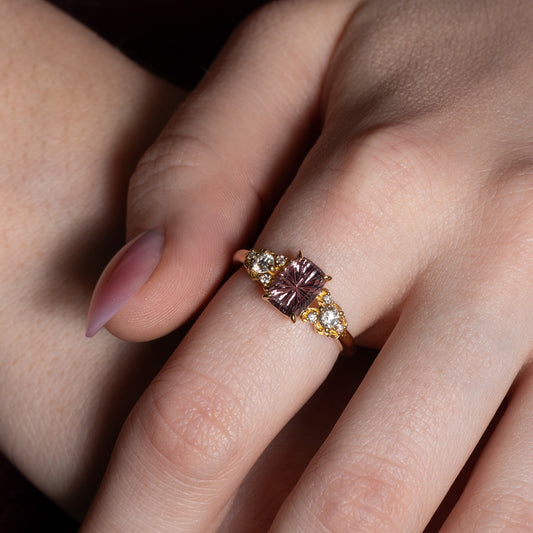 Antoinette in 18k Gold with Pink Sapphire