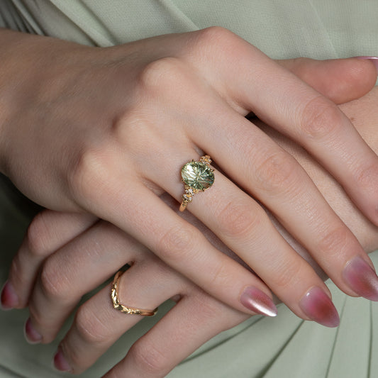 Elarose in 14k with Green Tourmaline