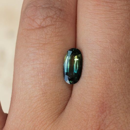2.13ct Parti Color Australian Sapphire Brilliant Oval Cut