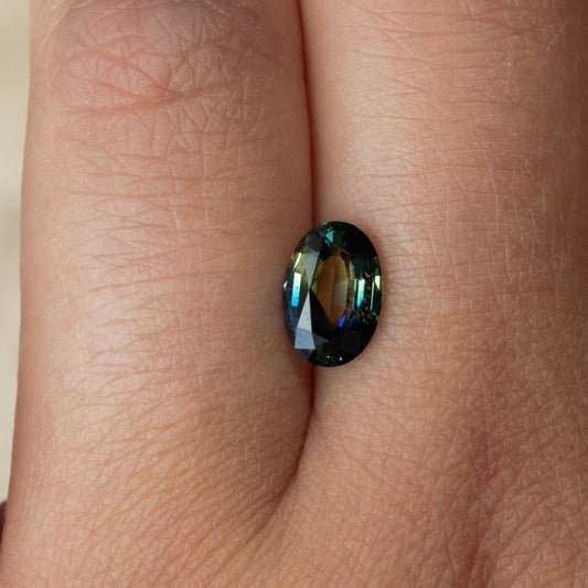 2.06ct Parti Color Australian Sapphire Brilliant Oval Cut
