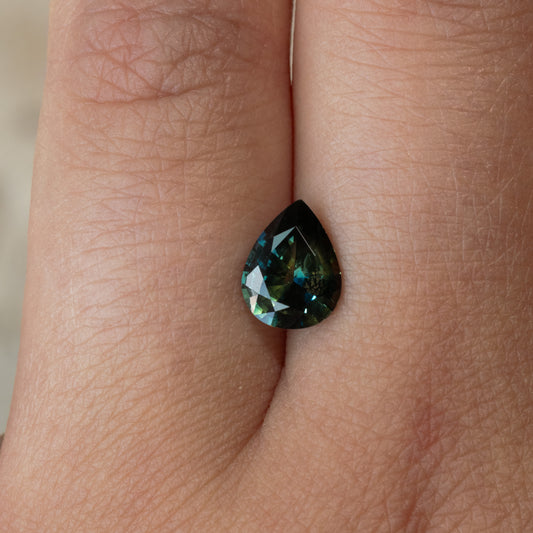 2.05ct Parti Color Australian Sapphire Brilliant Pear Cut