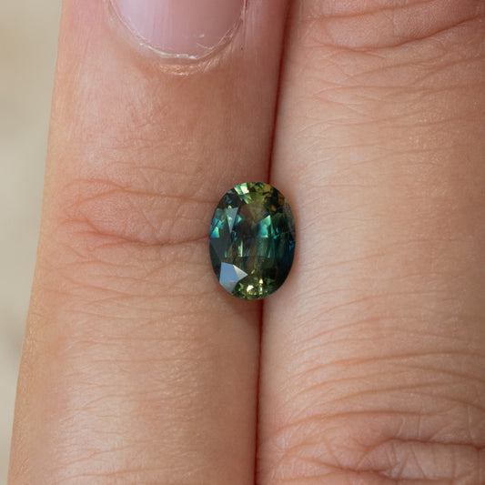 1.56ct Parti Color Australian Sapphire Brilliant Oval Cut