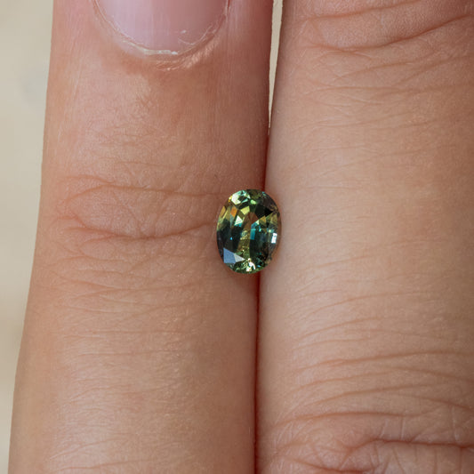 0.64ct Parti Color Australian Sapphire Brilliant Oval Cut