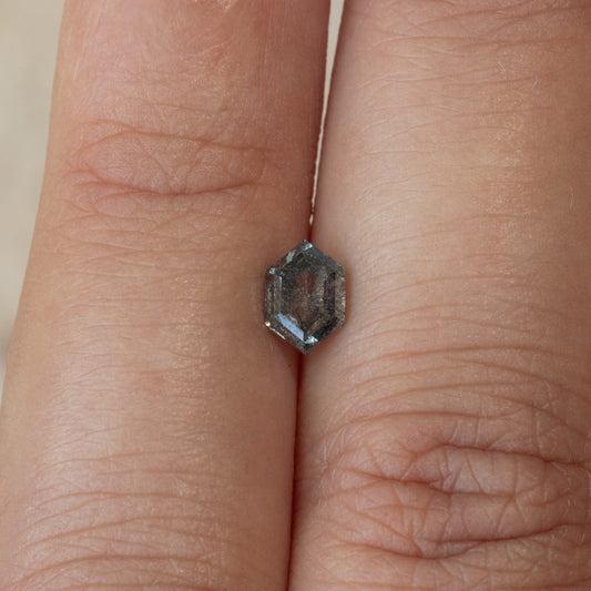 0.83ct Salt & Pepper Diamond Hexagon Step Cut