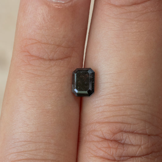 1.19ct Salt & Pepper Diamond Cut Corner Rectangle Step Cut