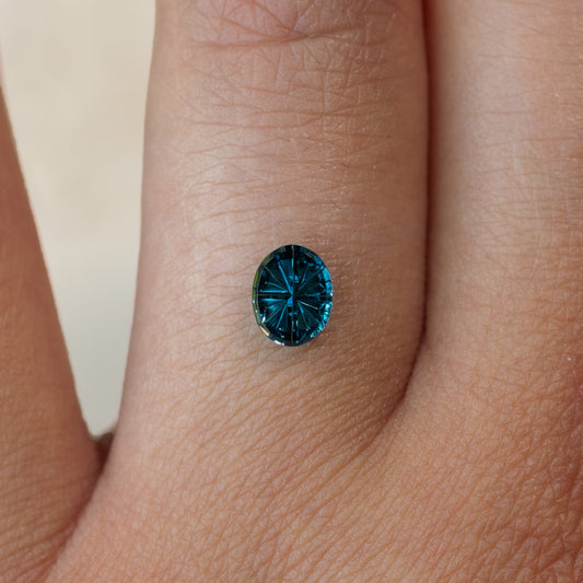 0.63cts Blue/Green Tourmaline Starbrite™ Cut Oval
