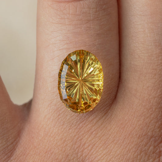 6.74cts Golden Beryl Starbrite™ Cut Oval