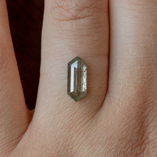 2.19ct Champagne Salt & Pepper Diamond Hexagon Rose Cut