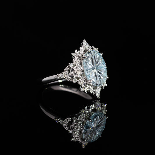 Flora in 14k White Gold with Aquamarine