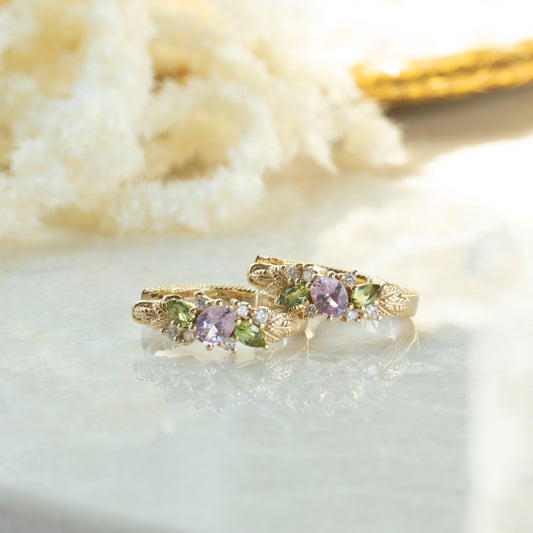 Primrose Hoop Earrings in 14K Gold