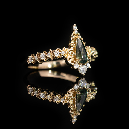 Elisabetha in 14k Gold with Teal Sapphire