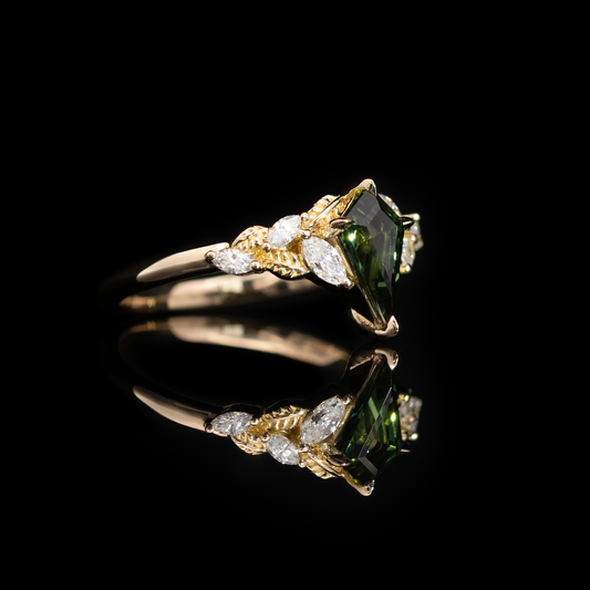Briarwood in 14k Gold with Green Sapphire