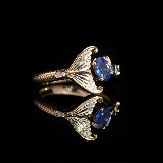 Sirena in 14k Gold with Blue Sapphire