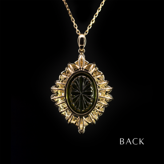 Faelyn Necklace in 18K Gold with Green Tourmaline