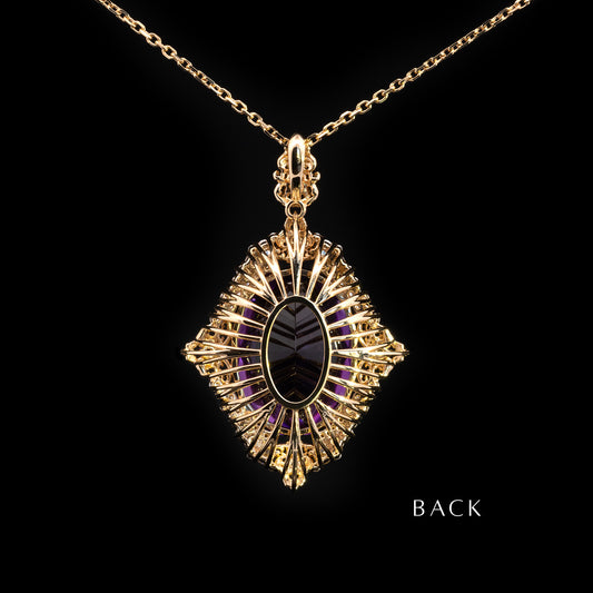 Guinevere Necklace in 18K Gold with 29.36ct Amethyst