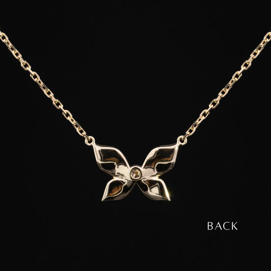 Lycaena Butterfly Necklace in 14K Gold