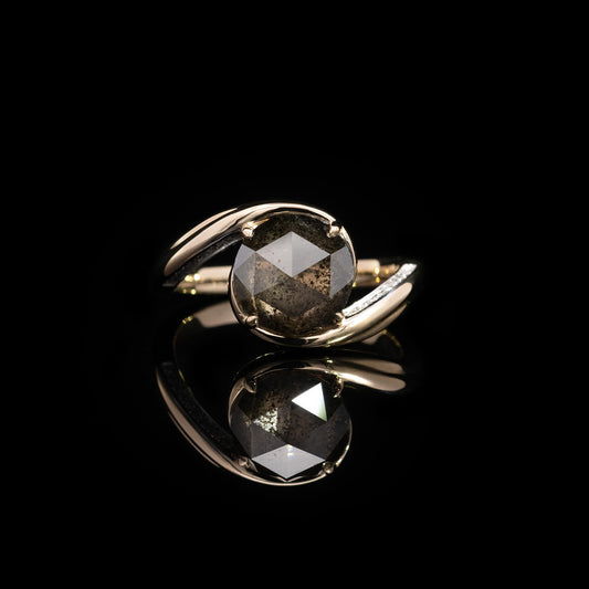 Mila Ring in 14K Gold with Salt & Pepper Diamond