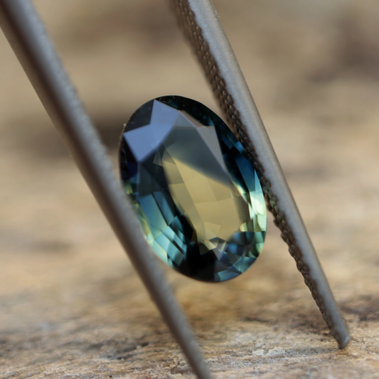 2.06ct Parti Color Australian Sapphire Brilliant Oval Cut