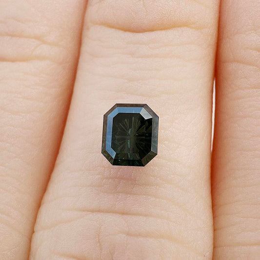 0.85cts Dark Green Australian Sapphire Starbrite™ Cut Cushion