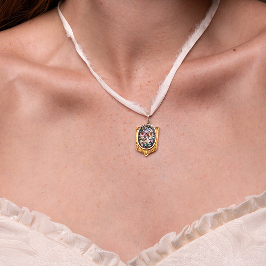 18k Victorian Micro Mosaic Pendant