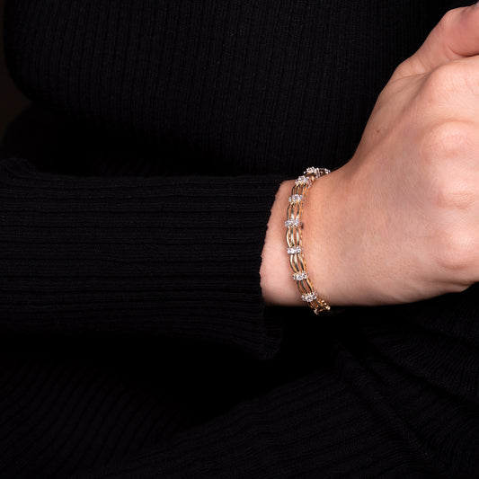 14K Gold Diamond Bangle