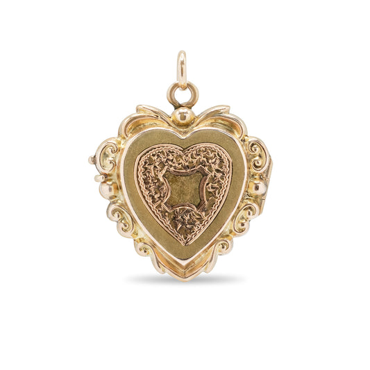 18K Gold Vintage Heart Locket