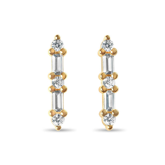 Aofie Bar Stud Earrings - Ptera Jewelry
