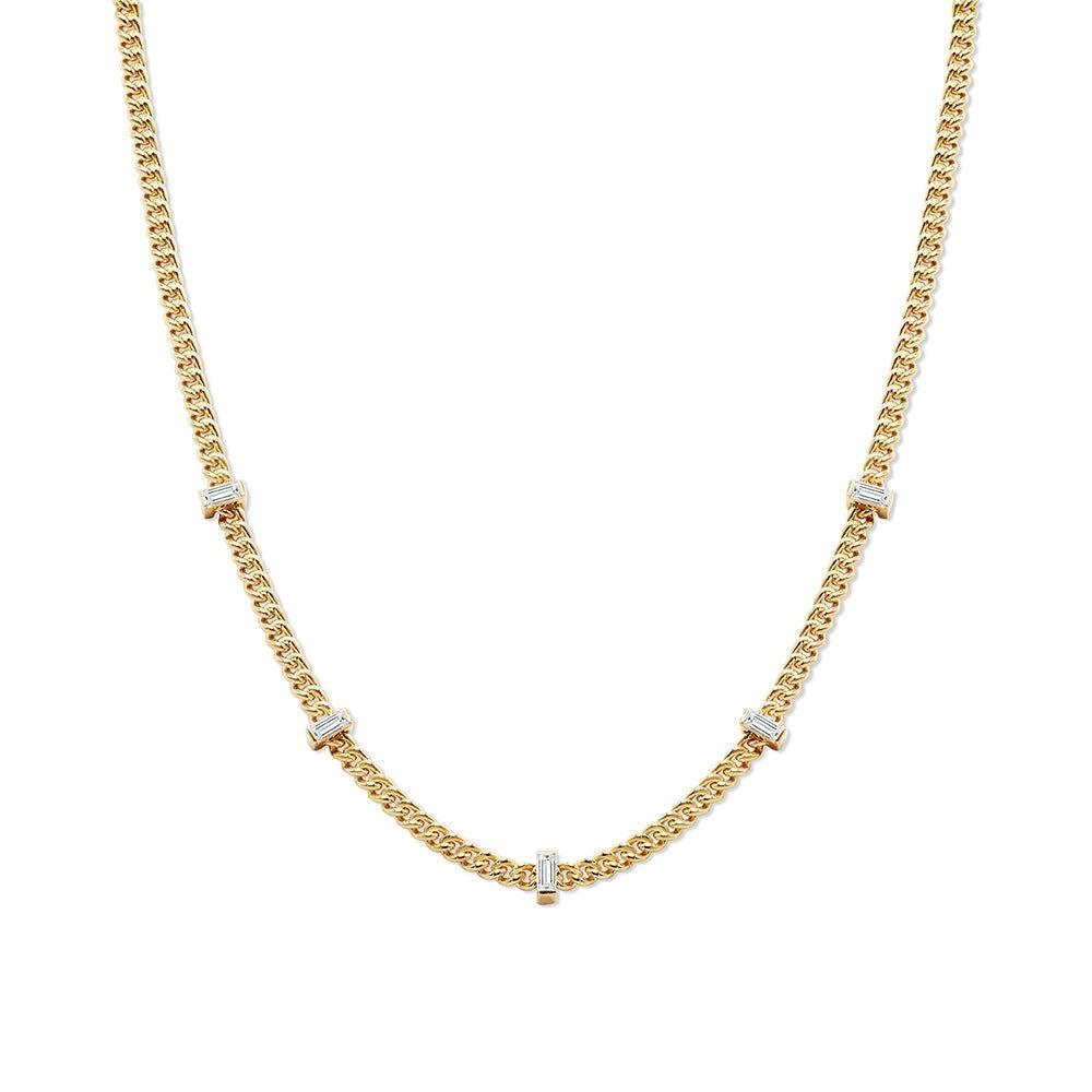 Baguette Stone Chain Necklace - Ptera Jewelry