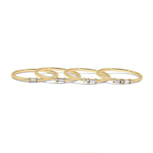 Baguette Stone Ring Stack - Ptera Jewelry
