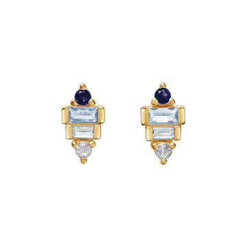Blue Callula Stud Earrings - Ptera Jewelry