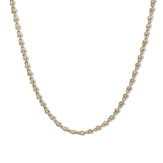 Eternity line Round Stone Tennis Necklace - Ptera Jewelry