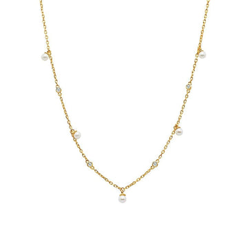 Nephelai Pearl Station Necklace - Ptera Jewelry