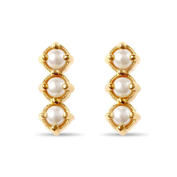 Pearl Bar Stud Earrings - Ptera Jewelry