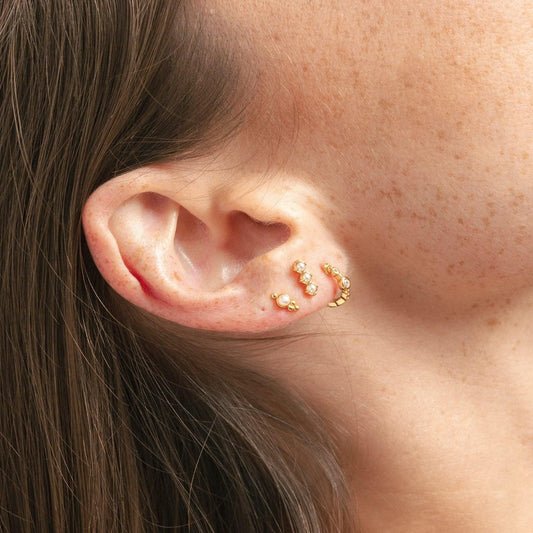 Pearl Bar Stud Earrings - Ptera Jewelry